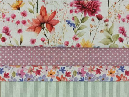 Balíček látek Luční kvítí barevné