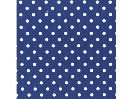 B Puntík bílý 5mm ve stylu modrotisku