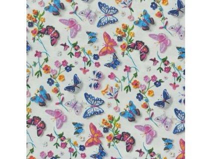 B Motýlci vyšívaní barevní