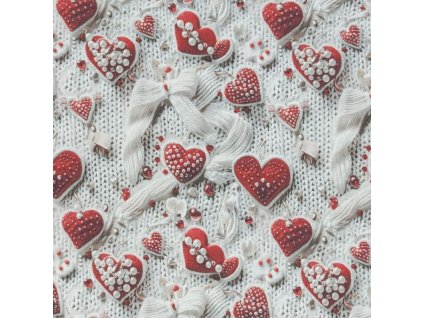 B Srdíčka červeno bílá