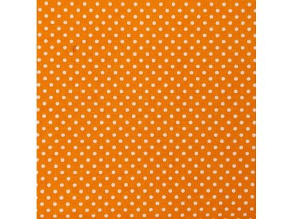 B Puntíček bílý 2mm na oranžové