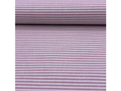 B Proužek starorůžový 2mm na bílé