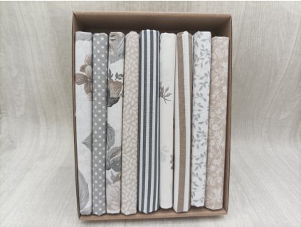 Dárkový balíček látek šedo-béžový