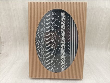 Dárkový balíček látek černo-bílý