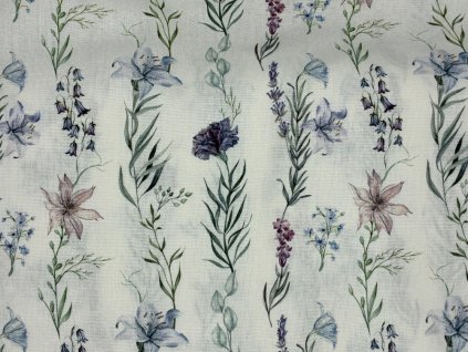 Bavlněná látka Lilie a karafiáty- digitální tisk