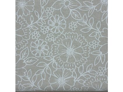 B Velké květy na béžové