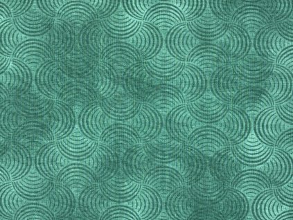 Bavlněná látka Vlnky na tmavě zeleném melíru