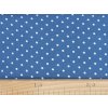 Bavlněná látka Bílý puntík 5 mm na modré