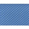 Bavlněná látka Bílý puntík 5 mm na modré