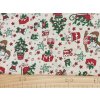 Bavlněná látka Vánoce na krémové