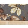 Dekorační látka Listí na šedé