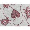 Žakárová látka Srdíčka a stromečky s lurexem OBOUSTRANNÁ