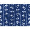 Bavlněná látka Kytičky v pruzích ve stylu modrotisku