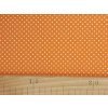 Bavlněná látka Puntíček bílý 2 mm na oranžové