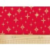 Bavlněná látka Zlaté hvězdy na červené