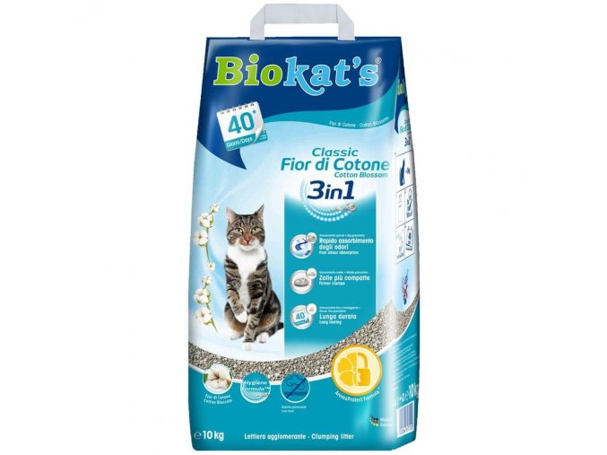 Biokat's Natural Cotton Blossom 10 kg hrudkující stelivo pro kočky