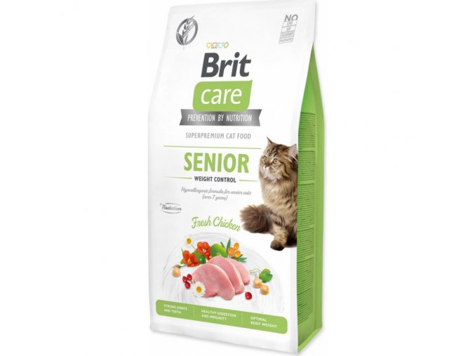 Brit Care Cat GF Senior Weight Control 7 kg pro senior a pro kočky s nadváhou