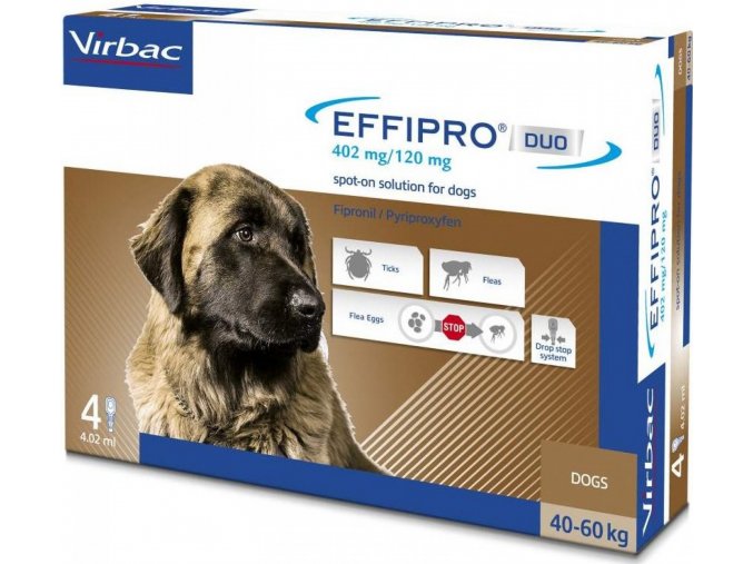 Virbac Effipro Spot on Dog XL 40 60 kg 402 120 mg 4 x 4,02 ml