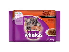 whiskas junior klasicky vyber ve stave 4x100 g