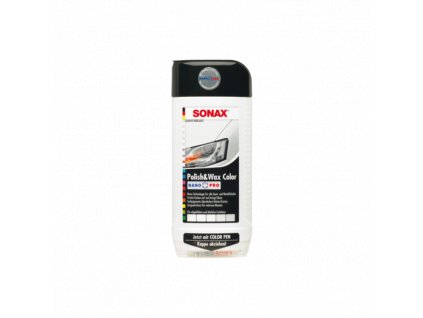 SONAX Polish & Wax Color NANO-PRO s korekčnou ceruzkou biela 500ml