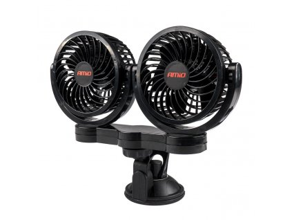 AMiO Ventilátor do auta s prísavkou 2x4" 12V