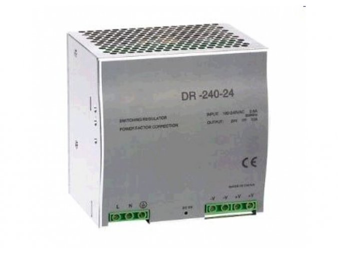 Průmyslový zdroj CARSPA DR-240-24 na DIN lištu 240W, 24V