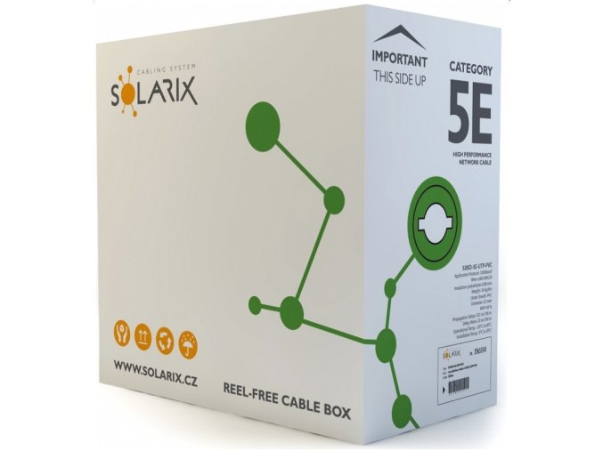 solarix kabel cat5e utp drat 305m pvc sxkd 5e utp pvc i12749