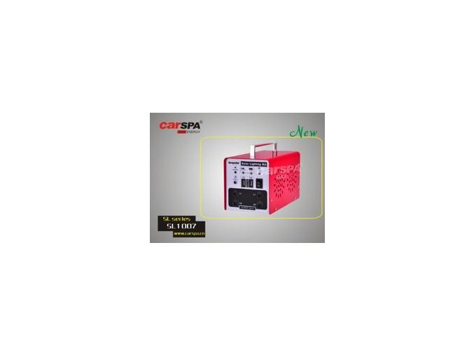 Systém solárního osvětlení CARSPA SL1007 - vč. 10W solární panel, 7Ah batterie, Led 3W, 5m kabel