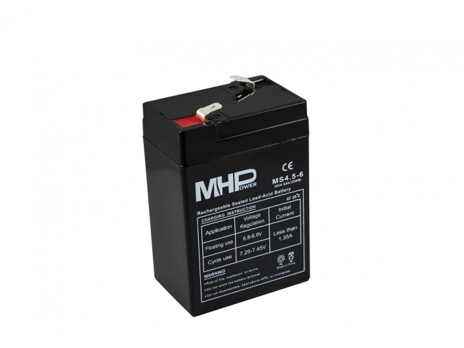 mhpower ms4 5 6 oloveny akumulator agm 6v 4 5ah faston f1 4 8mm i35598