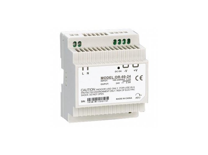 Průmyslový zdroj CARSPA DR-60-12 na DIN lištu 60W, 12V