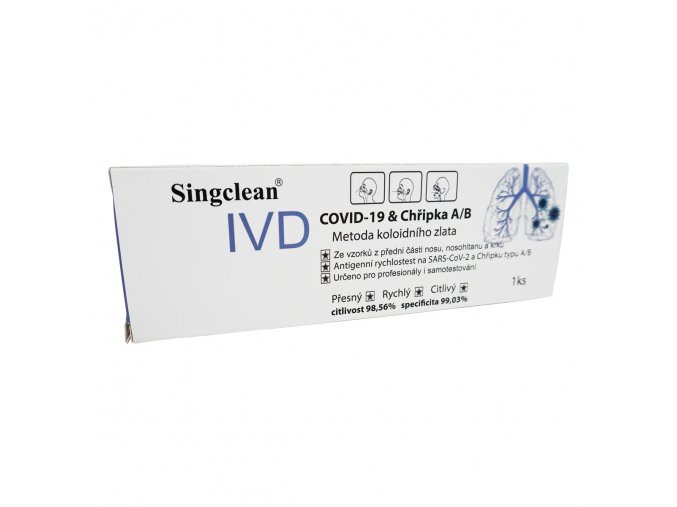 1 ks Test 2v1 na COVID-19 a chřipku typu A/B SINGCLEAN