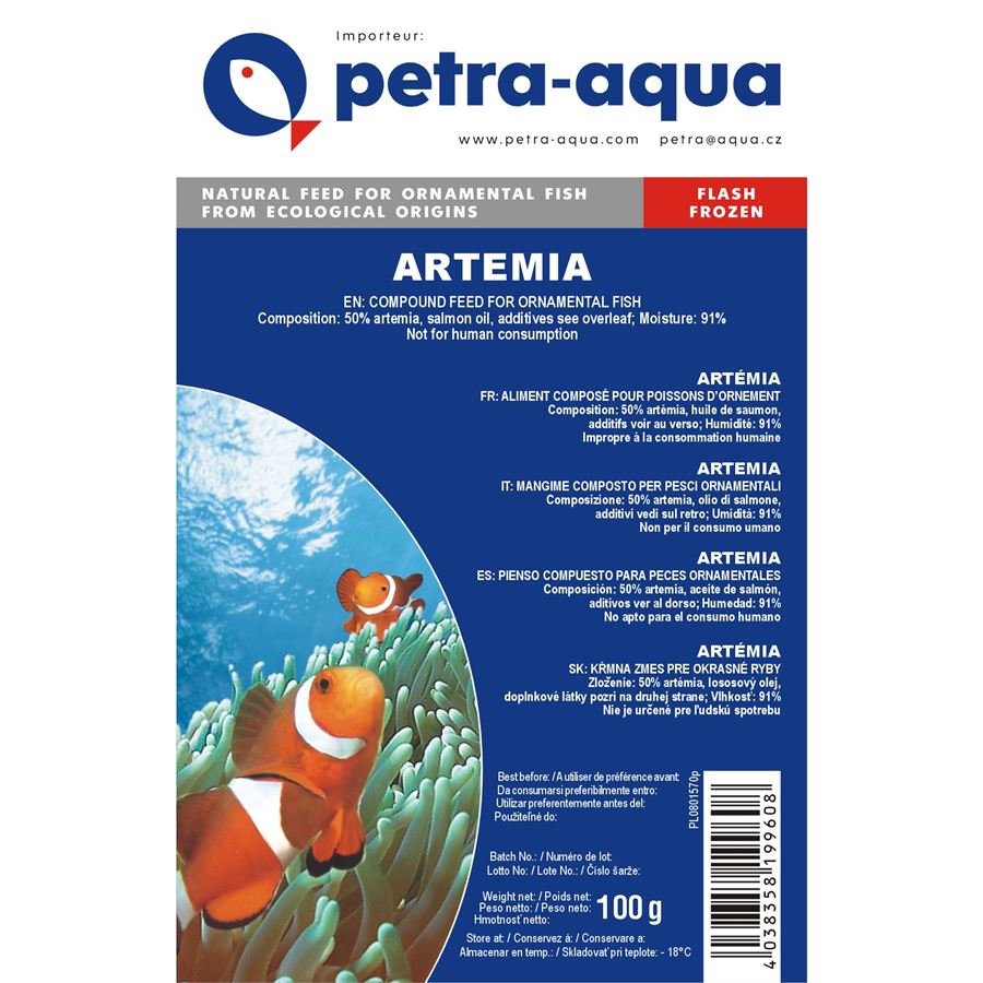 Petra-Aqua Mražené krmivo Artemie 100g - BLISTR