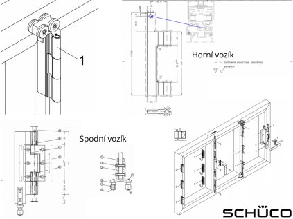 schuco 223429 spodni vozik horni vozik skladaci dvere schuco