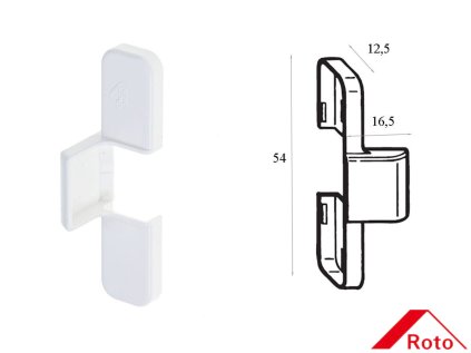 roto 208598 krytka pritlacneho pantu roto ramova cast kovani roto