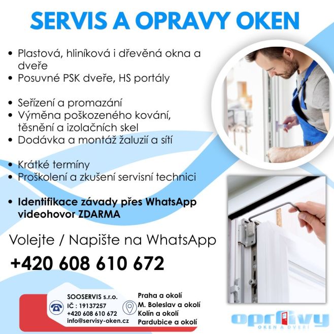 🔧 Servis oken bez zbytečné obhlídky – stačí WhatsApp U nás to funguje jinak než jinde 👇 Nejprve problém řešíme přes...