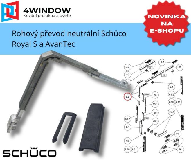 🔴 NOVINKA NA E-SHOPU | Rohový převod neutrální Schüco Royal S a AvanTec Rozšířili jsme nabídku originálních náhradních...