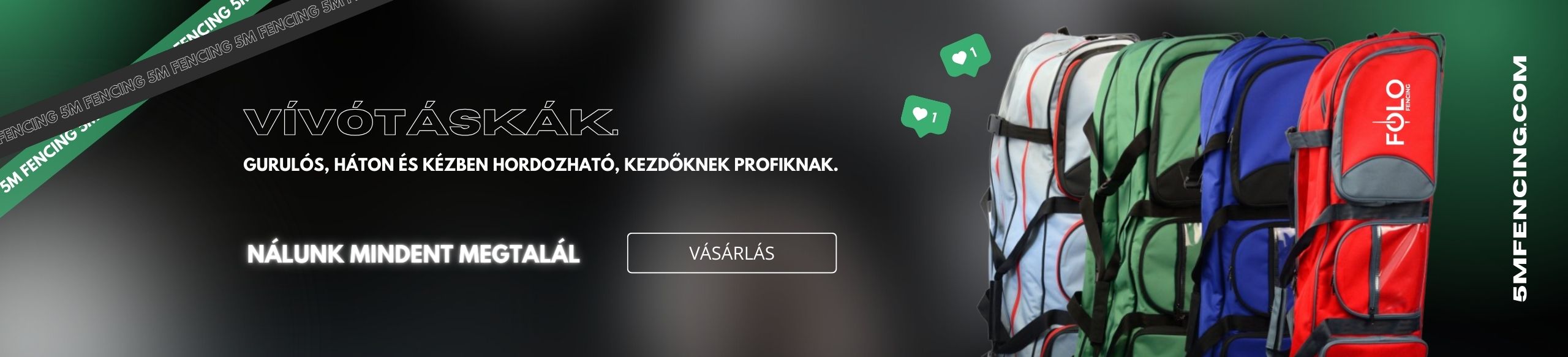Kerékre szerelhető és kézben hordható vívótáskák mindenki számára