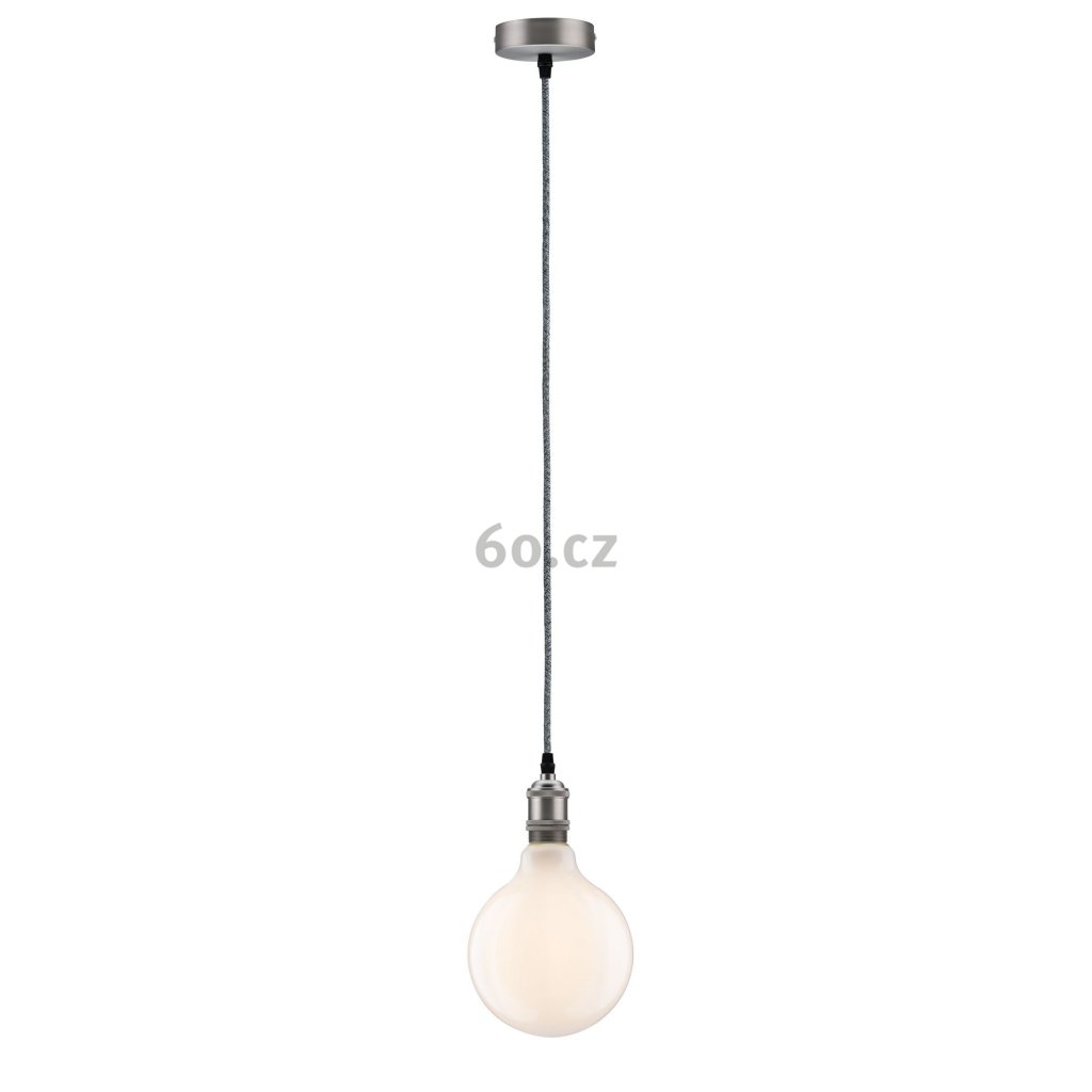 30210 9 paulmann vintage zavesne svitidlo z kartacovaneho niklu s textilnim kabelem 1x60w e27 delka 200cm