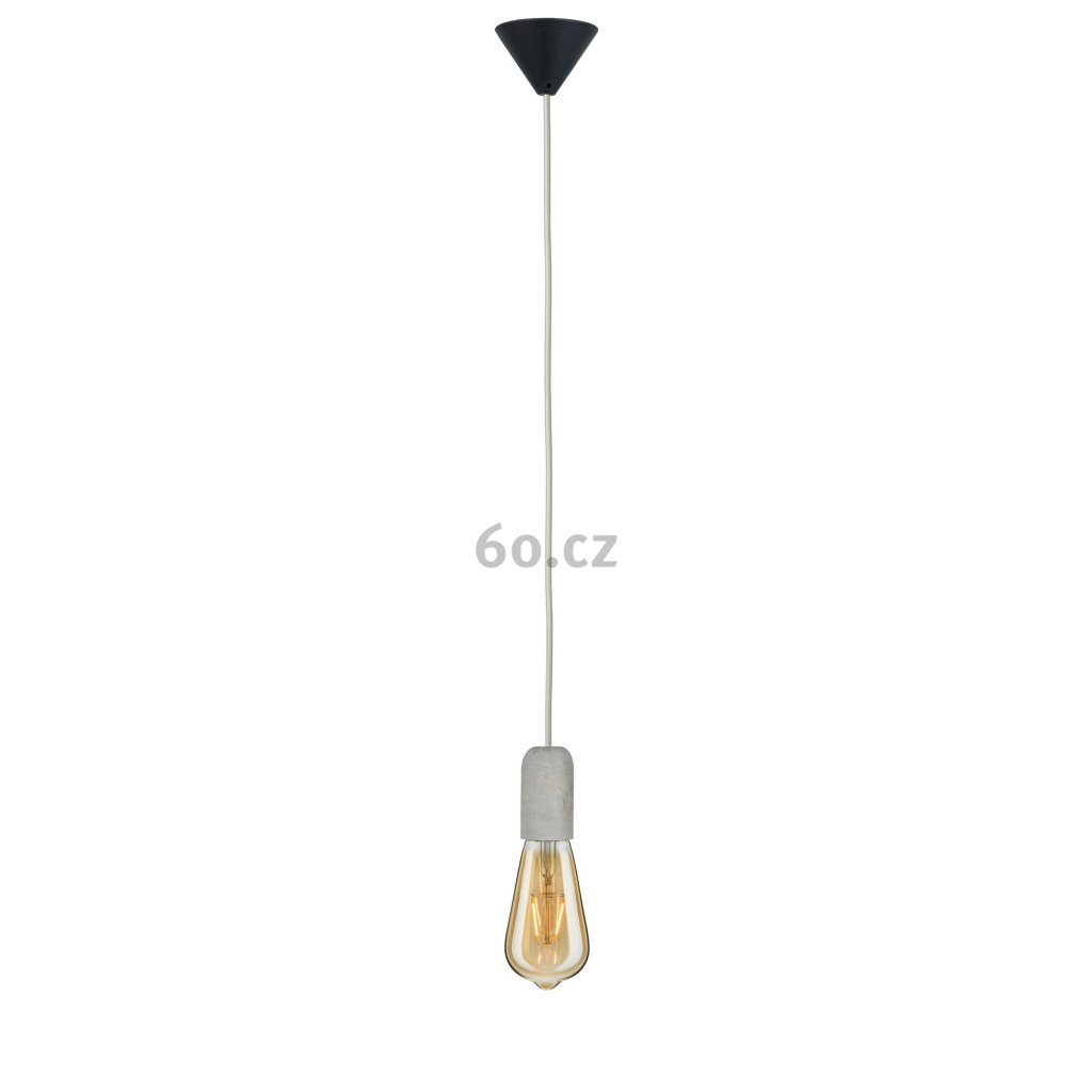 30219 7 paulmann vintage betonove zavesne svitidlo s textilnim kabelem 1x60w e27 delka 200cm