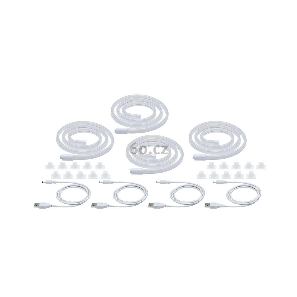 31929 9 paulmann neon colorflex usb pasek sada 4x1m 4 5w 5v bily plast modra zelena oranzova fialova