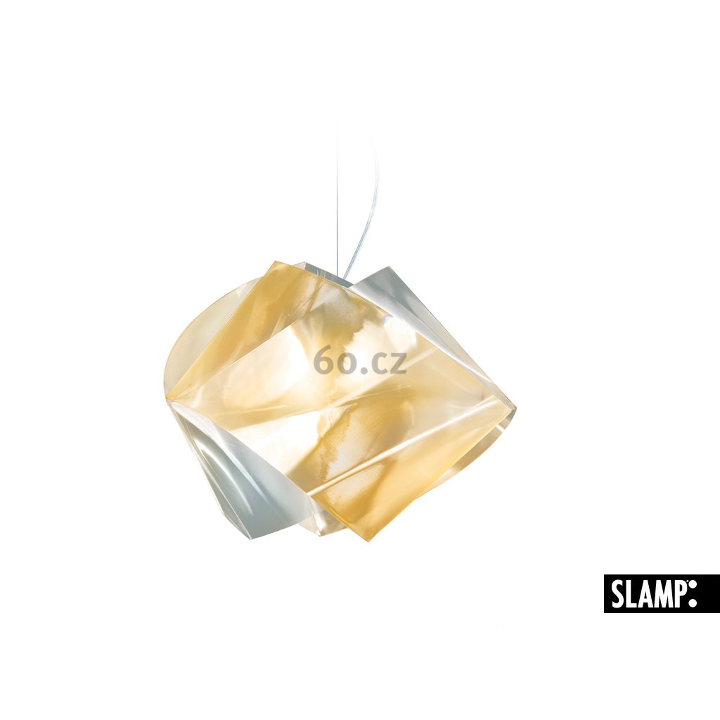 Slamp Gemmy prisma color, závěsné svítidlo z lentiflexu, zlatá, 1x24W (úsporné), šířka: 42cm