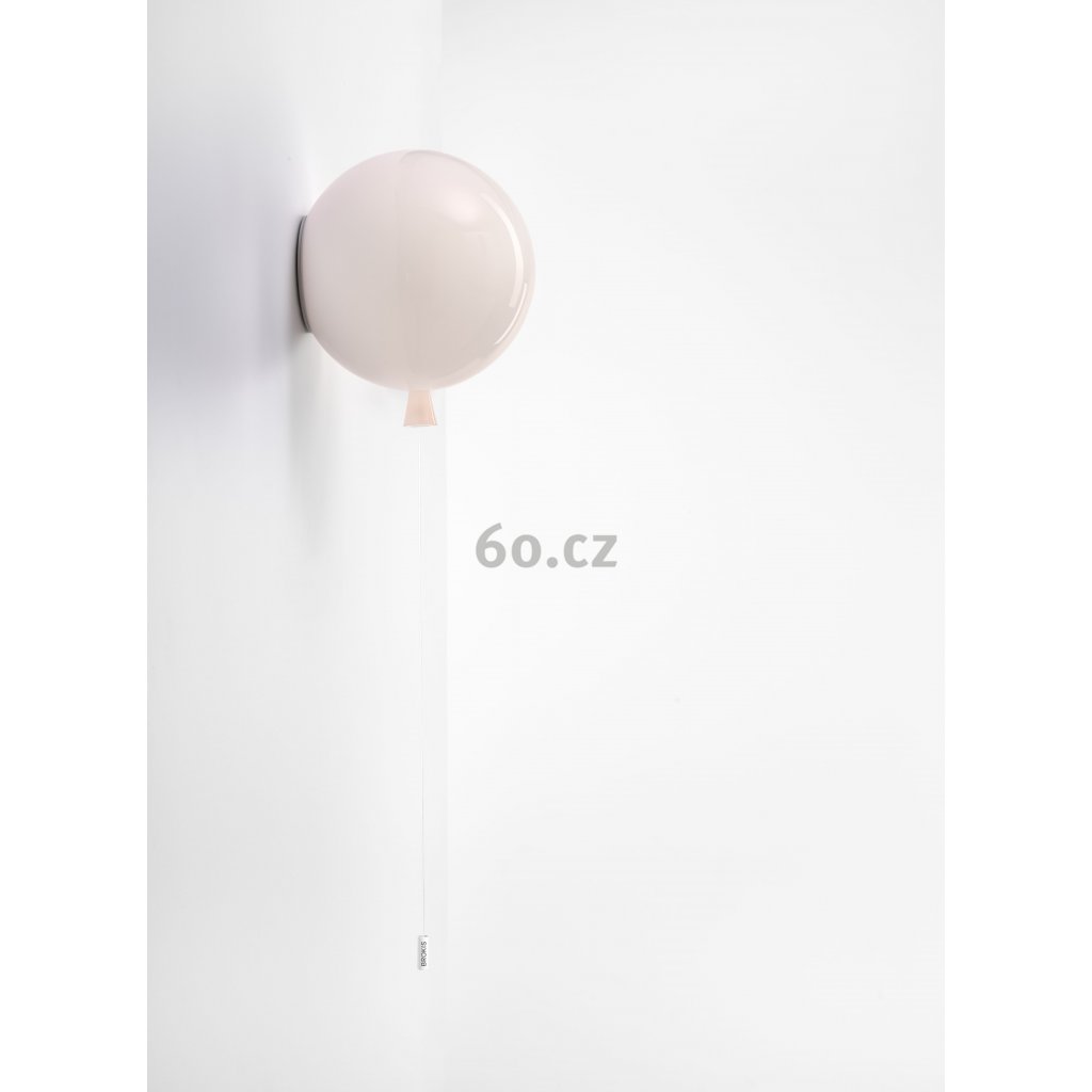 6816 6 brokis memory nastenny svitici balonek ze svetle ruzoveho skla 1x15w e27 prum 25cm