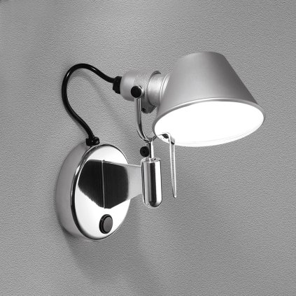 Artemide Tolomeo Micro Faretto LED, nástěnné designové svítidlo se stmívačem, 8W LED 3000K, hliník