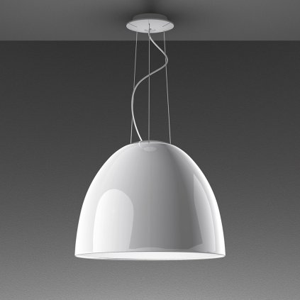 Artemide Nur Gloss Halo White , závěsné svítidlo v bílém lesku, 1x23W LED E27, prům. 55cm