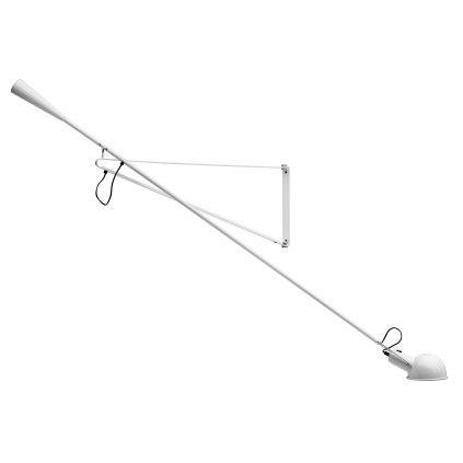 Flos 265, bílé nástěnné svítidlo s 205cm dlouhým ramenem, 1x75W E27