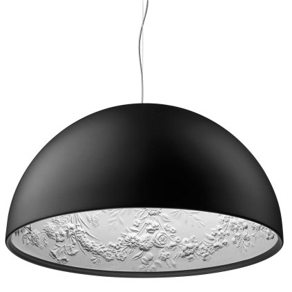 Flos Skygarden S2, matně černé závěsné svítidlo s vnitřním štukem, 1x205W E27, prům. 90cm