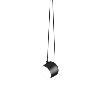 Flos Aim small, černé závěsné svítidlo pro připojení do stropní rozety, 12W LED 2700K, prům. 17cm
