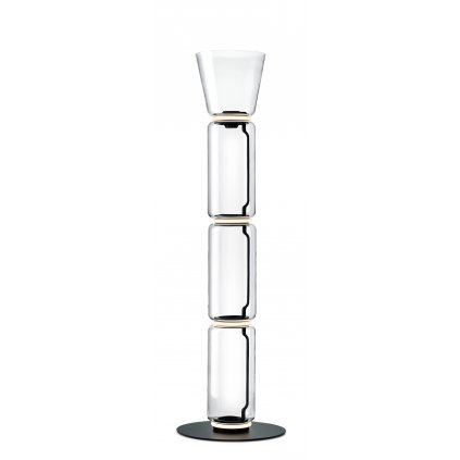 Flos Noctambule F3 High Cylinders Cone Big Base, stojací lampa ze skla se stmívačem, 4x9W + 1x18W LED 2700K, výška 197cm