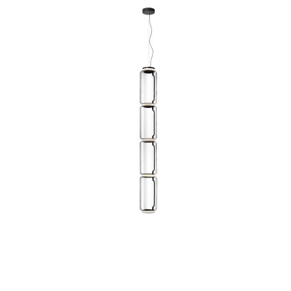 Flos Noctambule S4 High Cylinder, závěsné svítidlo ze skla, 5x9W LED 2700K, výška 216cm