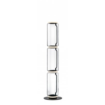 Flos Noctambule F3 High Cylinders Small Base, stojací lampa ze skla se stmívačem, 4x9W LED 2700K, výška 164cm